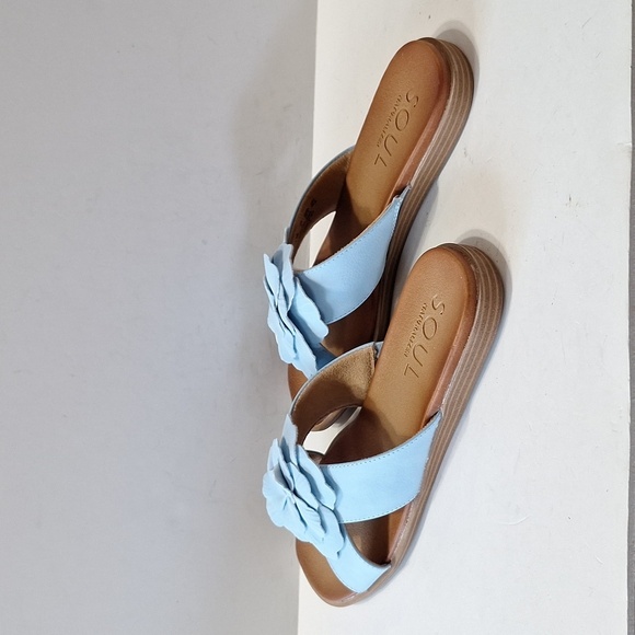 Soul Naturalizer (NEW) Blue Joyful Coquette Flower Comfort Sandals Size 9.5 - Picture 7 of 13